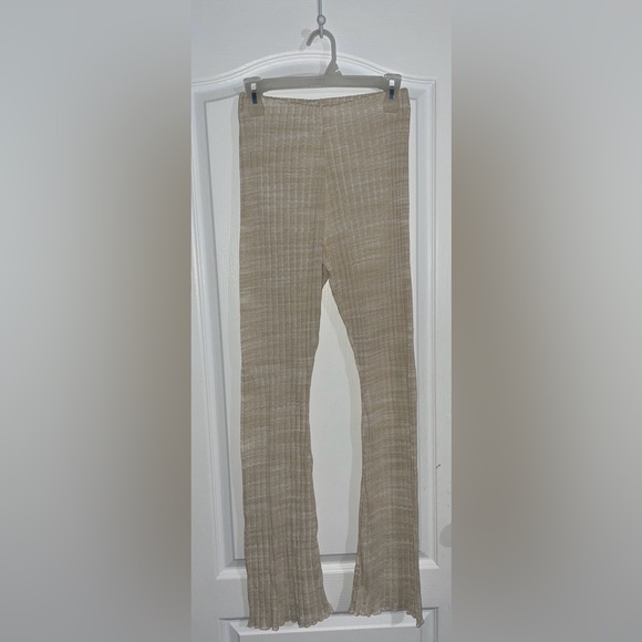 Zara Beige Ribbed Pants - Picture 1 of 2